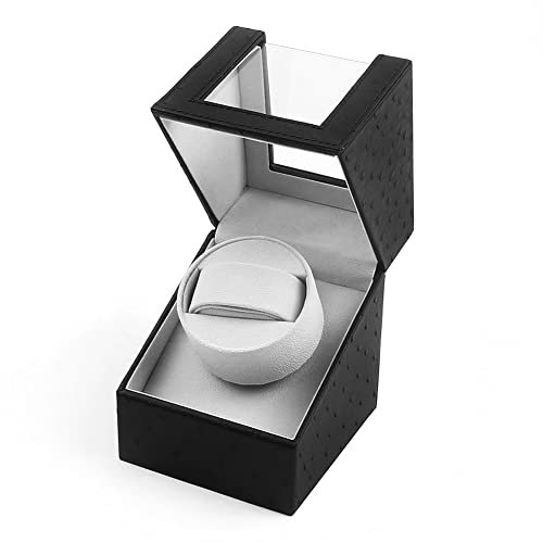 Boîte de Remontoir Automatique, Remontoir Simple pour Montres automatiques, en Bois et Cuir avec Moteur Japonais Silencieux, Adaptateur CA ou Pile