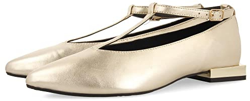 GIOSEPPO Bailarinas Doradas de Piel con Tiras para Mujer ratho