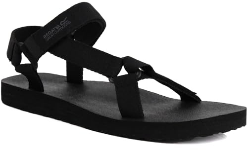 Regatts Vendeavour - Sandalias de senderismo con tiras de velcro para hombre, Black, 46 EU