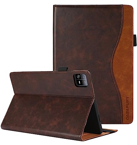 CASAFUNY Funda para Xiaomi Mi Pad 6/Mi Pad 6 Pro 11 Pulgadas 2023 Carcasa con Bolsillo para Documentos Protector de PU Cuero con Cierre Magnético Case Cover para Xiaomi Pad 6/ Pad 6 Pro, Marrón