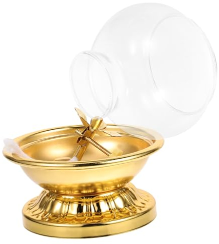 Ciieeo 1 Juego Lámparas De Altar Budista Linterna De Aceite Del Templo Lámpara De Kerosene Lámpara De Aceite De Cámara Lámpara De Queroseno Antigua Vidrio Aleación Parafina