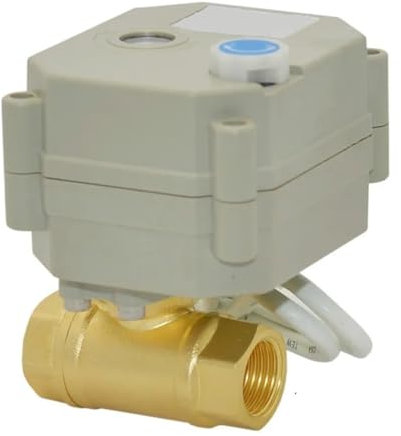 MUHM Motorisierte Ventile Messing Elektrischer Kugelhahn 2 Wege Handschalter Metallgetriebeventil AC/DC 9-24V DN8 DN10 DN15DDN20DN25DN32N20 (Size : DN8)