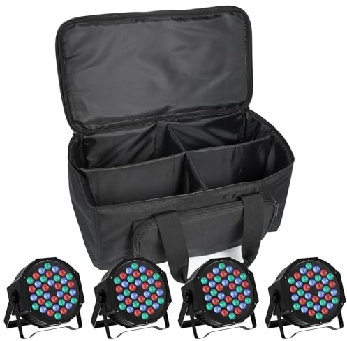 HOLDLAMP 4 Stücke Par Licht Bühnenlicht mit PVC Bag, RGB 36 LED Par mit Fernbedienung, Scheinwerfer DMX 7CH für Bar DJ Disco Geburtstag Party Halloween Weihnachten