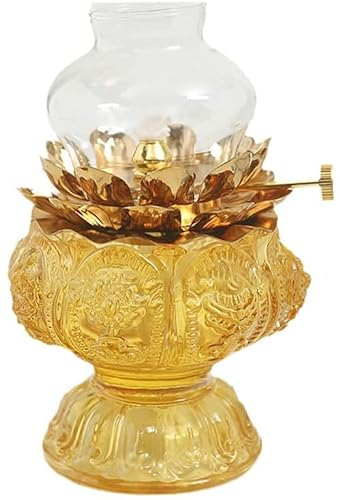 Öllampen, exquisite Lotus-Öllampe, klassische Öllampen for den Innenbereich, Notfall vor Buddha, Retro-Kerosinlampe, tragbare traditionelle Hurrikan-Lampe for Restaurant, Büro, Schlafzimmer