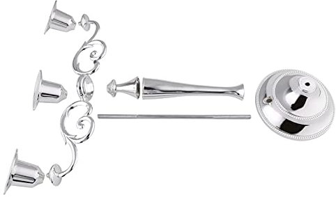 3-Armiger Metall-Kerzenhalter Im Europäischen Stil, Kandelaber für Hochzeiten, Abendessen bei Kerzenschein, Heimdekoration, Erhältlich in Silber oder Gold (Silver)