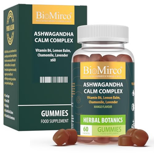 Ashwagandha Gummies, High Strength, Calm Complex, Ashwaganda Gummy Cortisol Reducing Supplements, Vitamins for Stress & Anxiety Relief, Emotional Balance, Mood Support, Sleep Gummies for Adults, Vegan