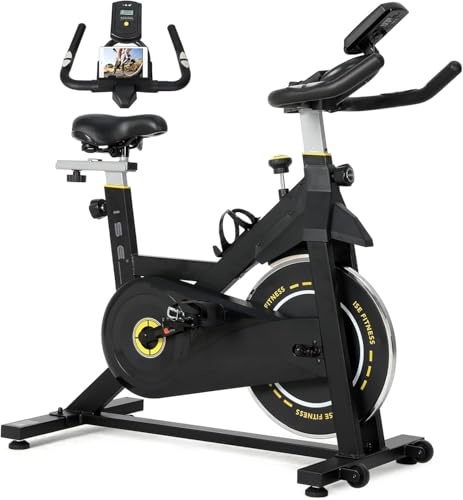 ISE Velo d appartement, Velo d'appartement Maison/Bureau, Vélo d'appartement Résistance Infinie, Vélos d'appartement Sport Maison, Velo Appartement Roue d'Inertie 8KG, Ecran LCD/Impulsion