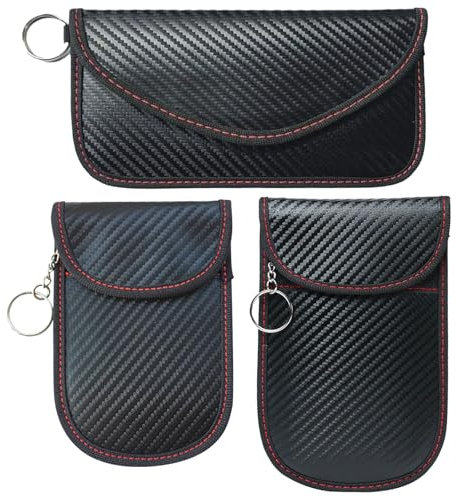 DKDDSSS 3 Stück Keyless Go Schutz Autoschlüssel, RFID Blocker Schlüsseletui, Autoschlüssel Hülle, Autoschlüssel Schutz Keyless, Signalblockierungstasche, Schwarz