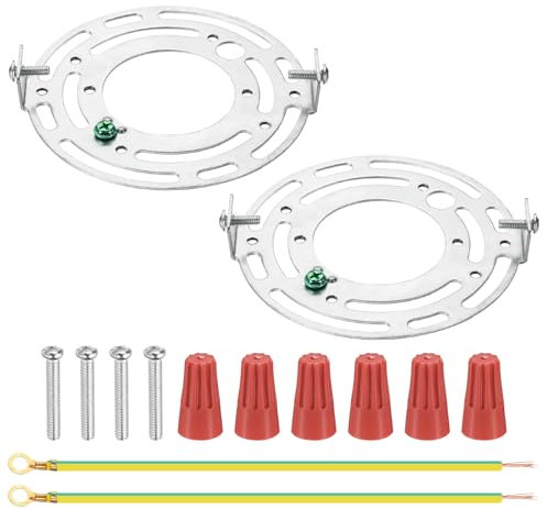 PATIKIL Soporte de Montaje para Accesorios de Luz de 105 mm (4.13) Kit de Soporte de Montaje de 2 Juegos Placa Redonda de Techo con Tornillo para Luz de Pared Techo Lámpara