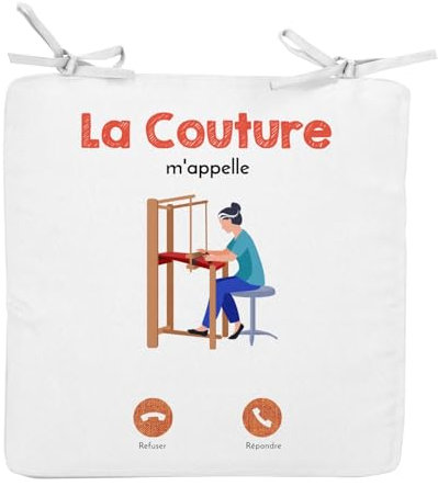 Stuhlkissen, quadratisch, Weiß – Nähen heißt Mode Freizeit Fashion – 40 x 40 cm – Stuhlkissen