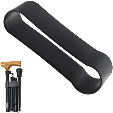 Faltbarer Gehstock-Halter, Clip, Krückenzubehör, Kunststoffhalter, Clip, passend für die meisten Klappstöcke, Krückenbindungsseil, Befestigungsclip, Bindung, langlebig und praktisch, Ringbindung für