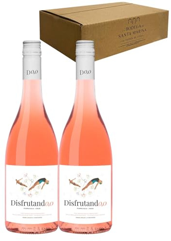 Disfrutando 0.0 Sin Alcohol - Vino Rosado - Sabor refrescante y colorido - Para disfrutar con los tuyos Pack 2-75cl