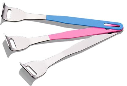 Raschiatore per Lingua in Acciaio Inox 2 Pezzi Argento | Pulizia Orale Quotidiana, Formato Compatto, Design Semplice per Uso Pratico