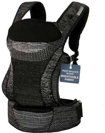 Dreambaby Inspire Babytrage für Neugeborene bis Kleinkinder, 3,6–15 kg Vorder- und Rucksack-Stil, atmungsaktives Strickgewebe, bequeme Kopfstütze, integrierte Aufbewahrungstasche für Eltern unterwegs