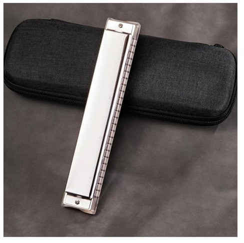 Professional Mundharmonika Tremolo-Mundharmonika, 24-Loch-Armonica, C-Tonart, Transparenter ABS-Kamm, C-Harfe, Für Anfängerinstrument(E Tone)