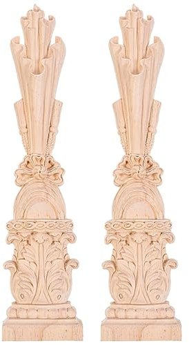 Operitacx 2 Unids Columna Romana Aplique De Madera Tallada Para Decoracion Muebles Gabinete Vertical Ligero Facil De Pegar Para Hogar Oficina