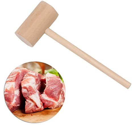 CIYODO 4piezas Martillo De Madera Doble Cara Ablandador Carne Ergonómico para Bistec Cerdo Pollo Herramientas De Cocina Resistentes y Fáciles De Limpiar