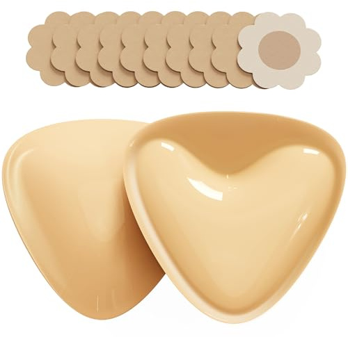 HREQZUT Klebe BH Doppelseitig, Klebe-BHS Große Brust Sticky Bra Pads Push Up, Selbstklebende Brustpolster für Frauen, A-B Cup