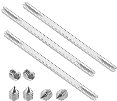 HO-SFSM 3 Pezzi Barra di Ricambio per Maniglia della Porta 8 x 150 mm | Perno Quadrato di Fissaggio 8 mm Manopola Porta con Viti(Argento)
