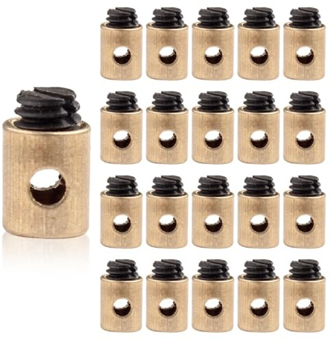 JYNXOR Serre Cable Velo,20 Pcs Câbles et Gaines de Frein Vélo,Serre-Câble de Vélo,Serre-Câble D'accélérateur Universel en Laiton,pour Moto,Scooter,Vélo