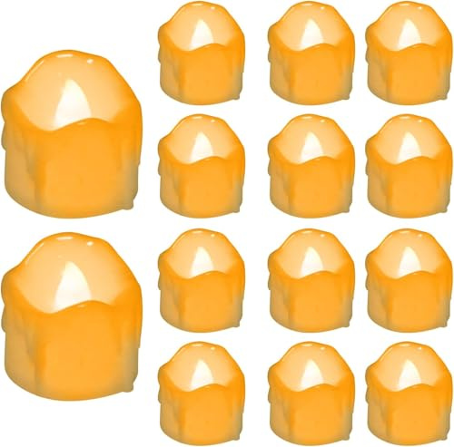 14 Pièces Bougies à LED d'Halloween, Bougie LED Flamme Vacillante Blanc Chaud, Chauffe Plat led a Pile, Fausses Bougies pour Décorations de Table, Fournitures de Fête, Pâques, Noël
