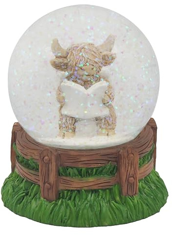 Lesser & Pavey Highland Cow Loo Time Waterglobe Home Decor Figurine | Glass Dome Display, Humorous Theme, Decorative Collectible, Freestanding Ornament, Rustic Accent, Gift Ready