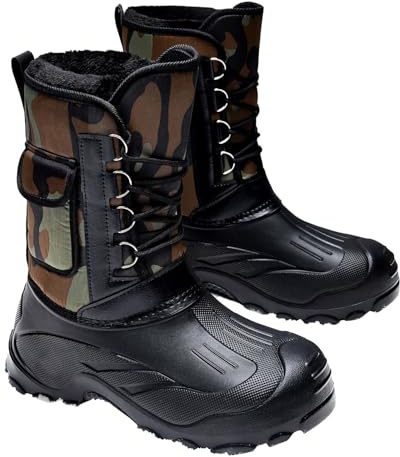 Bottes De Neige pour Homme Hiver Lacets Doublure Polaire Chaude Semelle Antidérapante Bottes De Neige Randonnée d'Extérieur Chaussures Homme Automne Et Hiver 43