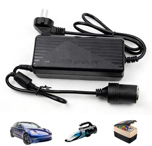 Spannungswandler 230v auf 12v, 180W 15A KFZ Netzadapter, Adapter Zigarettenanzünder Steckdose für Kühlbox Autostaubsauger, AC auf DC Adapter 12V auf 230V für Kühlbox, Dashcams, Fahrrekorder