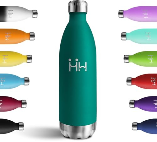 Botella Termica 1L, Cantimplora Acero Inoxidable con Doble Pared, Garrafa Termica sin BPA, Cantimplora para Oficina, Deporte, Yoga