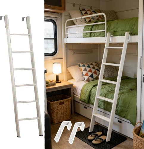 Scaletta Letto a Castello Scale Rimovibili Bianche Letto Castello Singolo/Scala Solo Il Lato Anteriore Letto Castello Singolo Sopra Letto Matrimoniale, Scaletta Metallo Soppalco Camper(180cm/71)