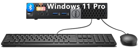 Dell Optiplex 7040 Mini Desktop, Intel Core i7-6700, 8 GB di RAM, SSD da 256 GB, tastiera americana QWERTY, Wi-FI, Bluetooth, Windows 11 Pro (ricondizionato)