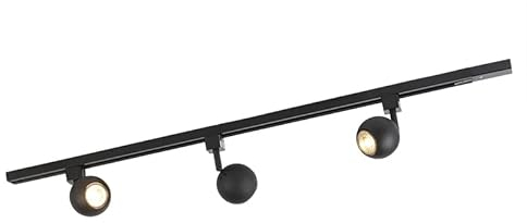 QAZQA Moderno Sistema de raíl monofásico negro 3 focos - GISSI Aluminio/Acero Alargada Adecuado para LED Max. 3 x 50 Watt