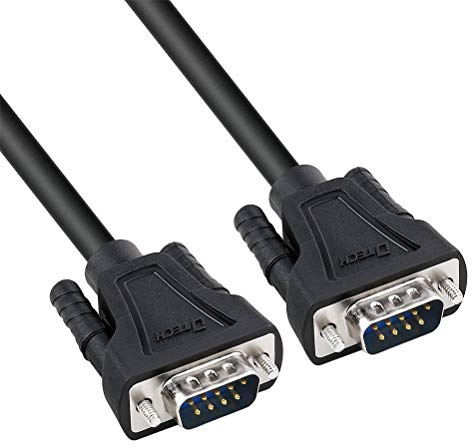 DTECH DB9 - Cavo seriale a 9 pin, 1,8 m da maschio a maschio, RS232 dritto
