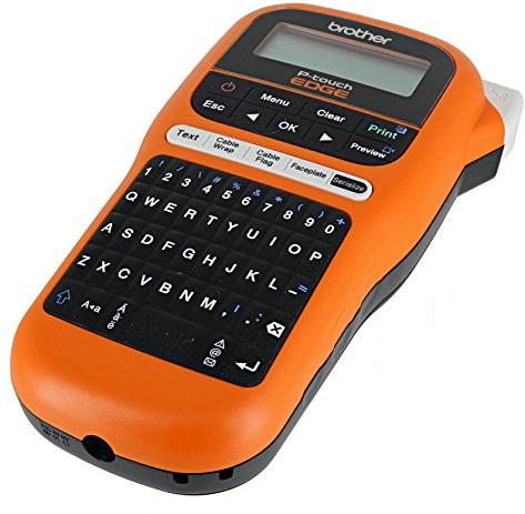 Brother PT-E105 P-Touch Edge Handheld-Industrie-Etikettendrucker mit interaktivem Menü und automatischer Laminierung (AAA-Batterien nicht im Lieferumfang enthalten)