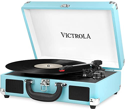 Victrola Journey, Valigia Giradischi Vintage Bluetooth a 3 Velocità, Turchese