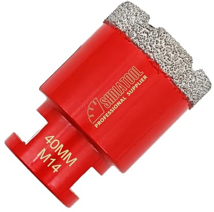 Diamant Fliesenbohrer 40mm - M14 Diamantbohrer Lochsäge für Fliesen Porzellan Keramik Marmor Granit Bohrungen, für Winkelschleifer