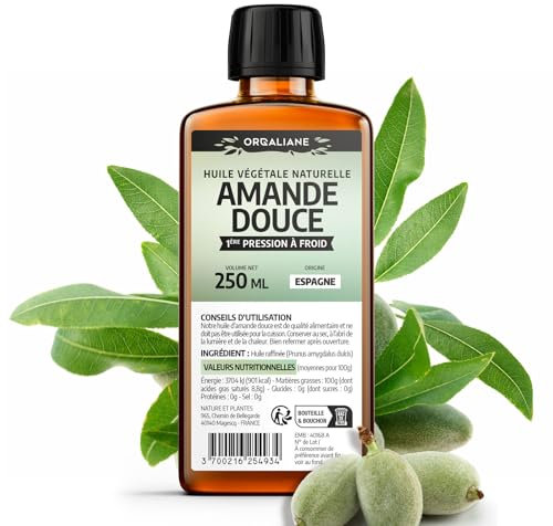 Huile d'Amande Douce 250 ml - 100% Naturelle - Pression à froid