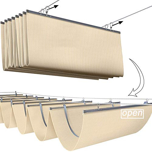 GDMING Sonnensegel Für Seilspanntechnik Schatten Segel Dauerhaft Sonnenschutz UV-Schutz Markise Zum Draussen Terrasse Garten Party Drahtseil Ersatzüberdachung Polyester, 35 Größen