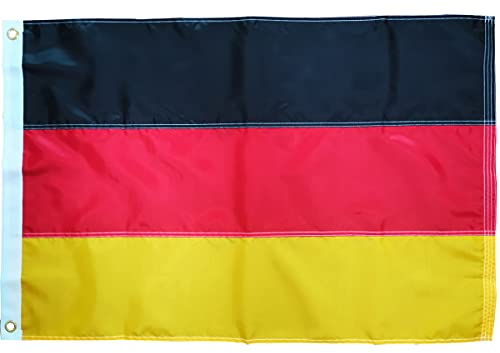 Bundes und Deutschland Fahne Deutsche Flagge mit Messing-Ösen 90 * 150cm 210D Nylon-Material mit Genähten Streifen Premium Wetterfeste Flaggen für Draußen und Drinnen