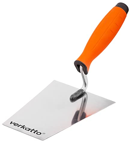 Mivos Cazzuola Trapezoidale 160 x 75 mm in Acciaio Inox - Spatola a Forma di Trapezio con Impugnatura in Gomma - Cazzuola per Intonaco Stucco e Lavori di Muratura - Prodotto in UE