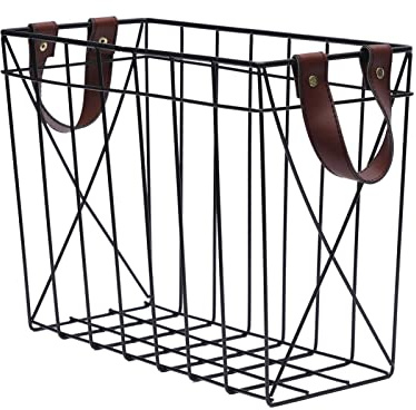 Opexscal Magazine Rack Magazine Holder Storage Organizer Bin for Magazines, Books or Vinyl Record Album Storage, Black