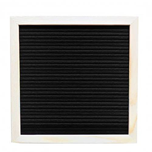 SagaSave Filt bokstavstavla 25 cm x 25 cm anslagstavla skylt utbytbara bokstäver siffror träram dekorativ flerfärgad för hem kök klassrum företag (svart)