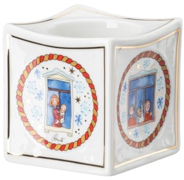 Hutschenreuther 02259-727412-27845 Sammelkollektion 22 Weihnachtsabend Porzellanlicht, Würfel, 6,30 cm x 6,30 cm x 7,20 cm