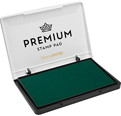StampMark Premium stämpeldyna, medelstorlek, 7,6 cm x 10 cm – för traditionella gummistämplar – filtdyna, grön färg