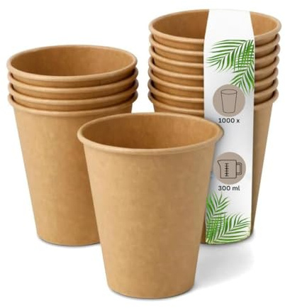 DeinPack 1000 Kaffeebecher 300ml 12oz braun Pappbecher Coffee to go Einweg | 1000 Stück, Umweltfreundlich, Pappbecher, Probierbecher Trinkbecher, Coffee to go Einwegbecher biologisch abbaubar