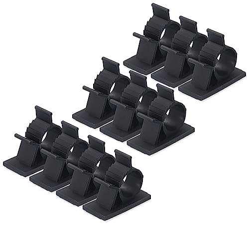 sourcing map 30Stk Kleber Kabel Leitung Clip PE Kordel Klemmen 13-16mm | Einstellbar, Für USB Schnüre Mauskabel Netzwerk Kabel