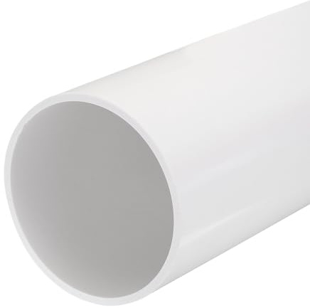 QUARKZMAN Tubo Redondo Rígido de PVC, 101,6 mm de Diámetro Interior, 110 mm de Diámetro Exterior, 20 cm/8 Pulgadas de Longitud, Blanco, Alto Impacto, Funda de Cable