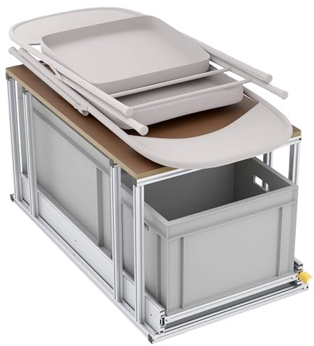 Tinobu Heckauszug mit Ablage für Camper und Van, Länge 90cm, 220kg Schwerlastauszug (Breite: 40cm)