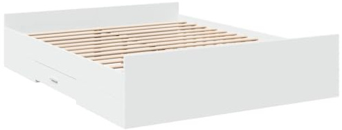 vidaXL Bettgestell mit Schubladen Weiß 160x200 cm Holzwerkstoff