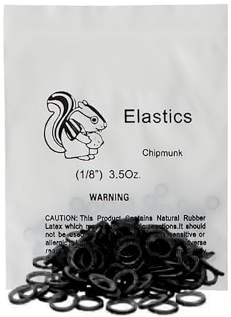 LA MIERE Non latex 100P Black Orthodontic Elastics Dental Rubber Bands Intraoral Black Elastic Bands (Light, 3.5 Oz, 1/8 (3.2mm))